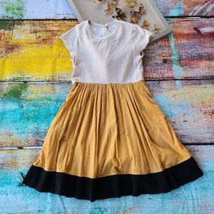 See By Chloe Mustard Colorblock A-line Dress S/M
